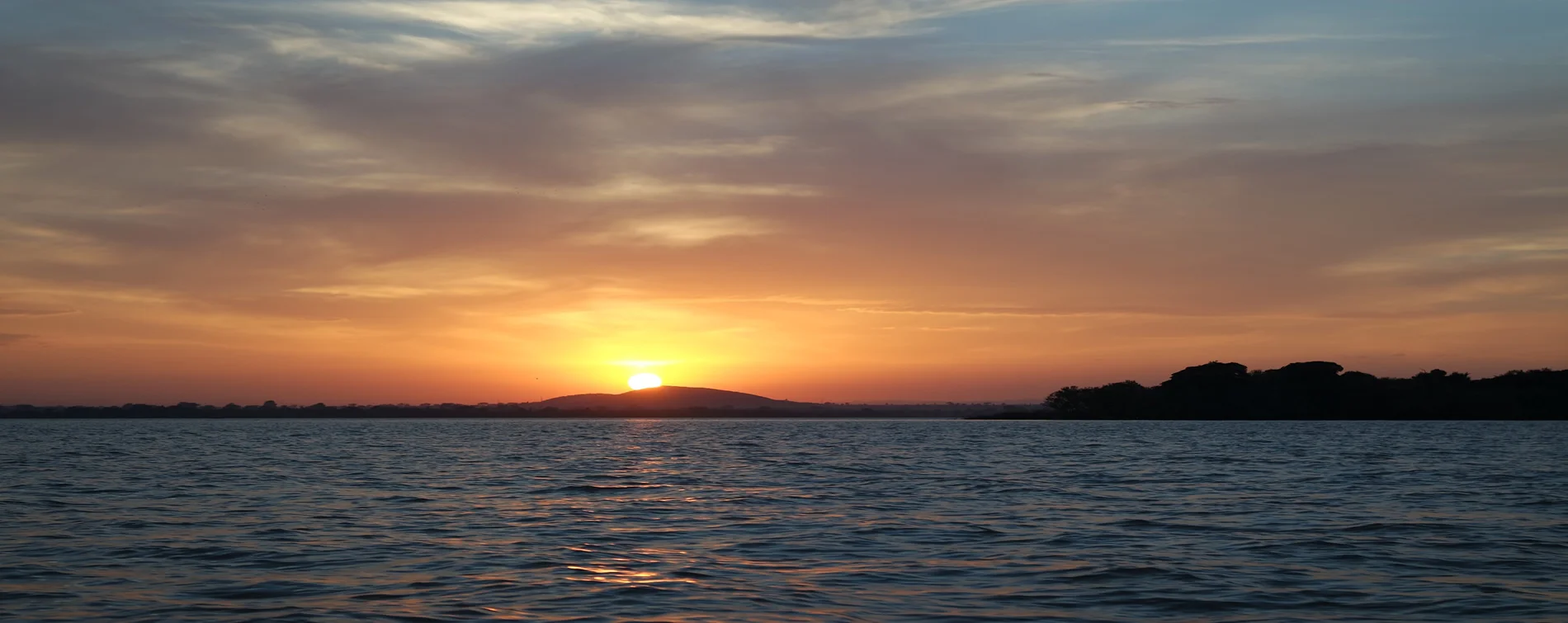 Sunset over the waters of Lake Tana near Bahir Dar, Ethiopia